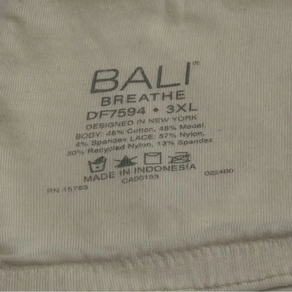✅ Bali 3XL bra breathe wireless Floral Lace cotton modal convertible straps soft